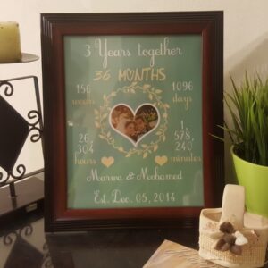 Anniversary Frame With calculating months, days, hrs and minutes / إطار الذكرى مع حساب الأشهر والأيام والساعات والدقائق