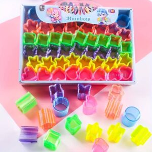 6 Colors Rainbow Spring Toy Heart Star Spring Toy Stackable / لعبة أشكال قابلة للسحب