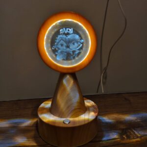Wooden Touch Stand 3D Crystal Ball / بلورة زجاج بحامل خشبى